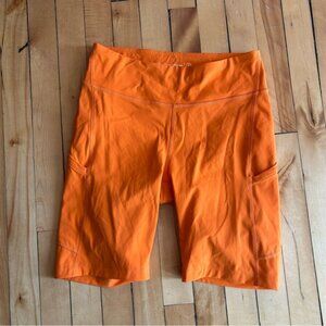 Outdoor Voices Sz M Orange Side Pockets Bike Short